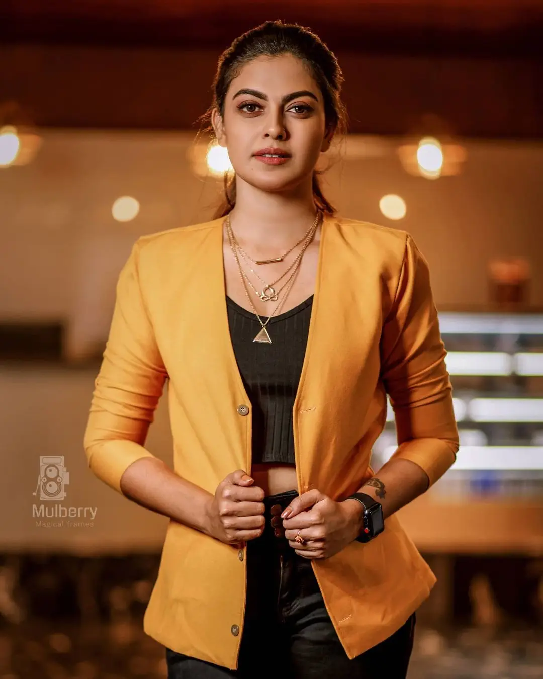 Anusree Nair In Yellow Coat Pant